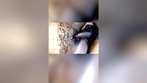 Indian hairy girl riding cock in a tight black dress