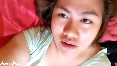 Hairy milf gets her hairy pussy fucked with a little mukbang