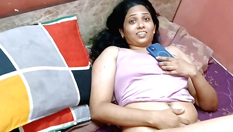 Indian brunette in red lingerie gets her pussy licked