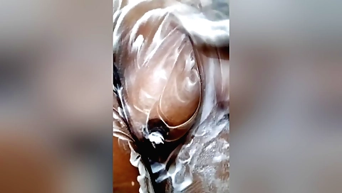 Indian girl plays with her big tits and enjoys herself