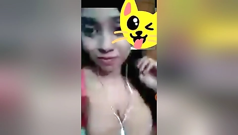 Hot brunette girl with natural tits shows her wet pussy