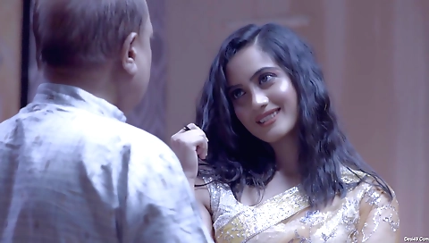 Brunette interracial with an old and young guy is a hot idea