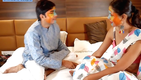 Sexy teen and a chubby indian girl have sex in the bedroom