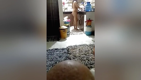 Husband and wife are having an amateur video recording