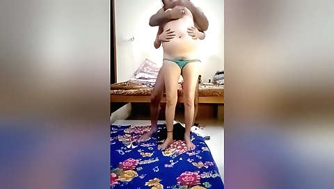 Sexy indian amateur video shows a hot brunette with hairy pussy