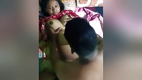 Indian babe in sexy clothes sucks and fucks in the bedroom