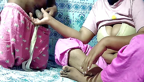 Indian milf 3865 is sucking and fingering husbands dick
