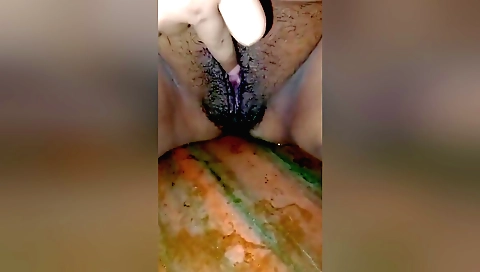 Hairy girl with hairy pussy has asshole licked and fucked