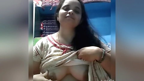 Sexy bhabhi shows her tight little tits on webcam video call 4