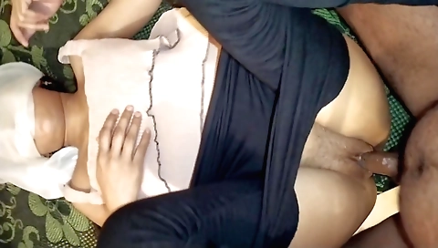 Indian girl sucks guy's cock for a blowjob and fucked