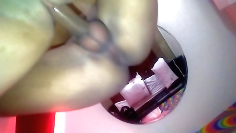Big ass amateur with a big booty riding her own dick