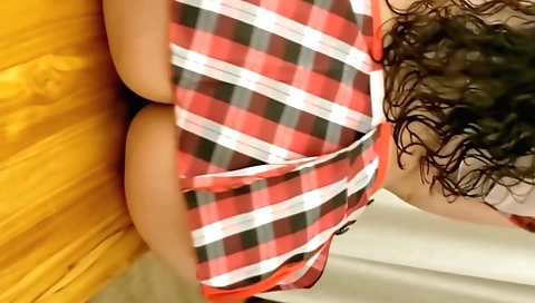 Good looking indian girl showing herself on camera