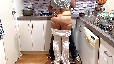 Indian girl in her bikini is giving a blowjob to her husband