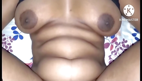 Wife with big tits and a sexy body shows her pussy