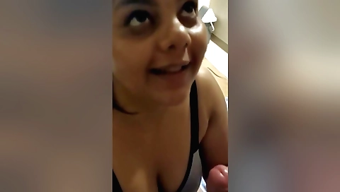Busty Indian whore in the hotel room getting a big cock