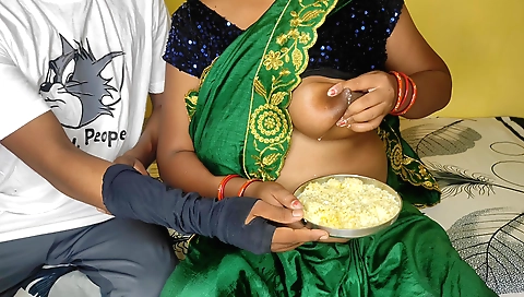 Indian babe getting her big boobs stretched by her lover