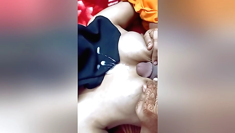 Muslim chick with large tits cumming out of her body