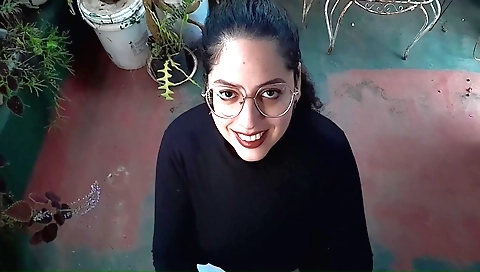 Indian girl rides her neighbor's dick in a rooftop