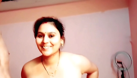 Amateur brunette couple is having a romantic night stay