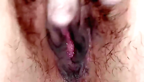 Solo female with a hairy pussy enjoys her favorite place to fuck