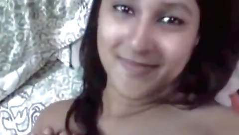 Indian beauty swallows a big facial with big boobs