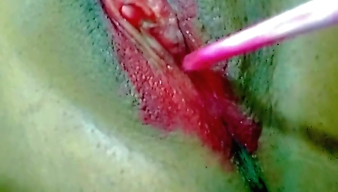 Indian amateur slut with a small body gets toy on her ass