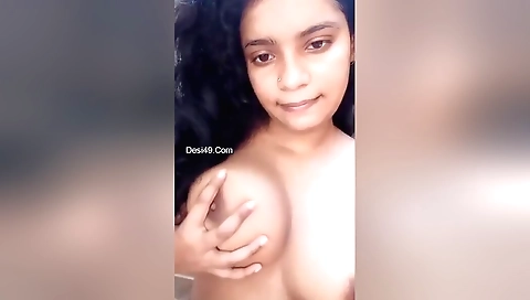 Indian girl showing off her perfect body in bedroom