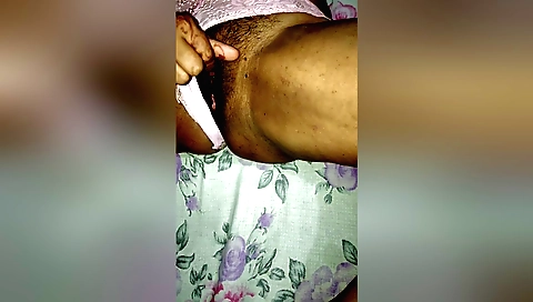 Indian girl with hairy pussy rides dildo in amateur video