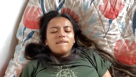 Indian brunette stepsister with natural boobs fucked