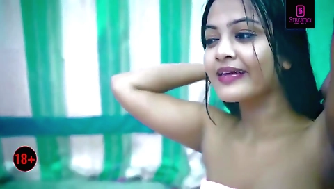 Indian whore in a sexy lingerie is getting fucked on the bed