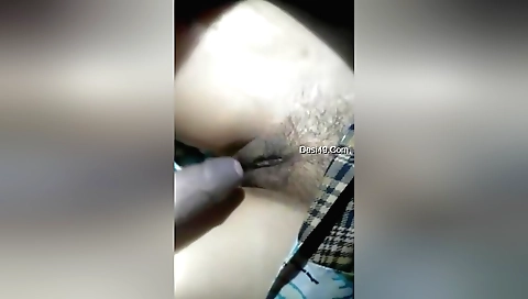 Indian hairy babe fucked in the village in a red dress