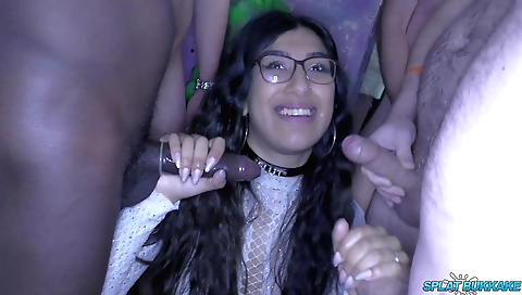 Busty girls enjoy deepthroat and oral sex in a video