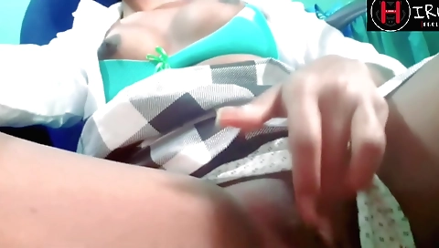 Amateur girl finger licking and fingering on webcam video